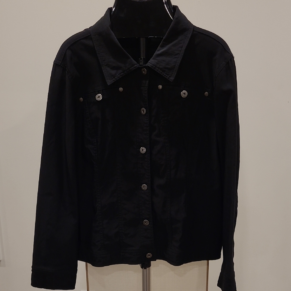 Simon Chang Rayon Nylon Black Jacket 16W